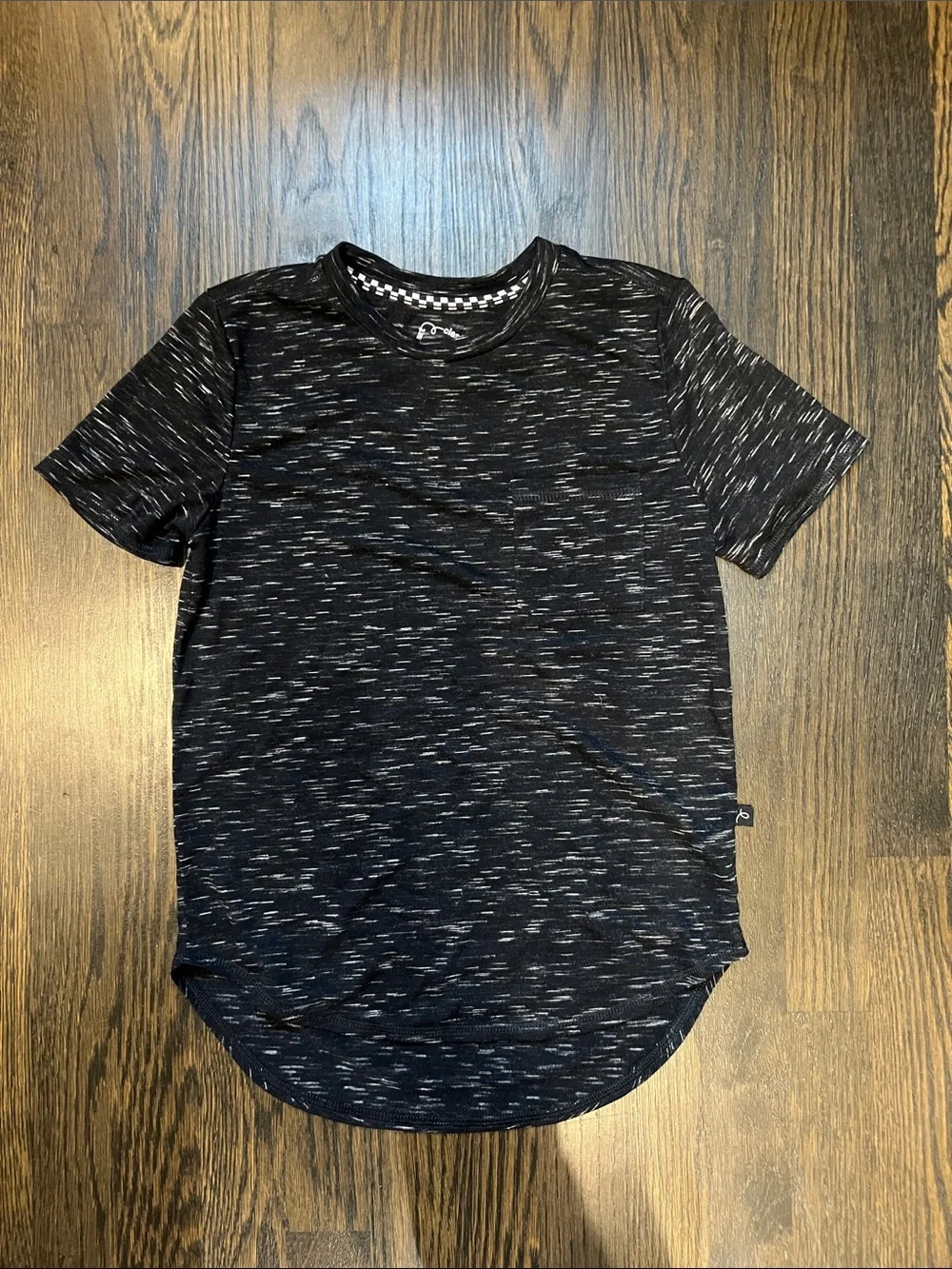 Youth Black Space-Dye Crew Neck Shirt | Short Sleeved T-Shirt |Youth Medium 8-10